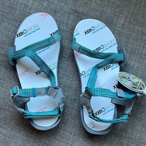 Xero Shoes Z-Trail EV Hiking Sandals Barefoot Zero Drop Size 7 NWT Pagoda Blue
